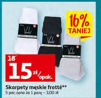 Auchan Skarpety męskie frotte vento oferta