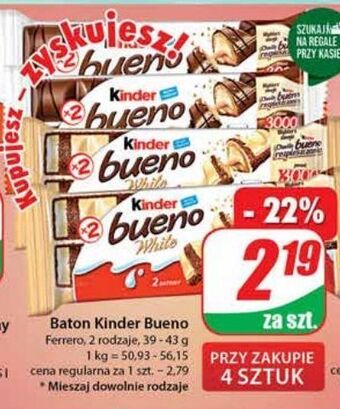 Dino Baton kinder bueno white oferta