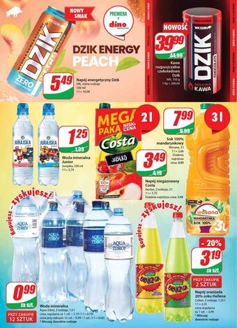 Dino Napoj energetyczny peach zero wk dzik oferta