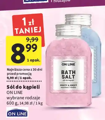 Intermarche ON Line Sól do kąpieli wybrane rodzaje 600g oferta