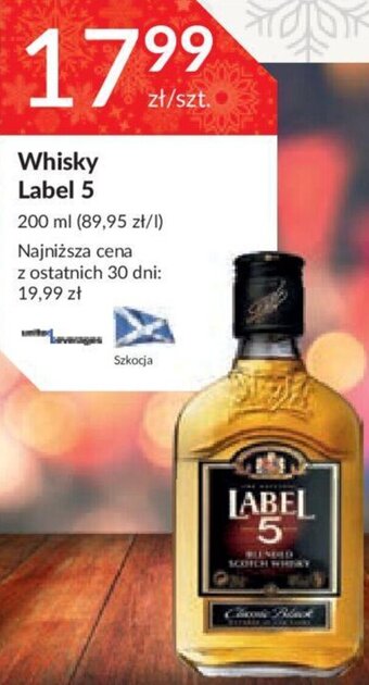 Stokrotka Whisky Label 5 200ml oferta