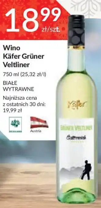 Stokrotka Wino Käfer Grüner Veltliner 750ml, białe wytrawne oferta