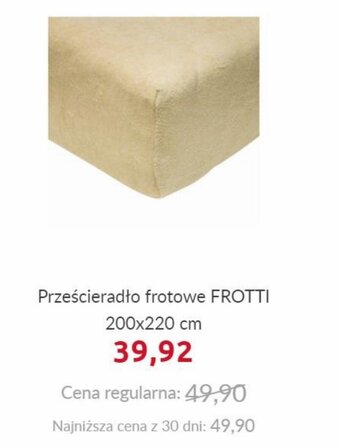 Prześcieradło frotowe FROTTI 200x220cm