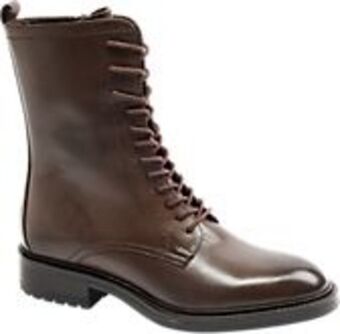 Deichmann Ciemnobrązowe skórzane botki damskie oferta