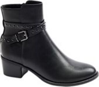 Deichmann Czarne botki damskie z ozdobną klamerką oferta