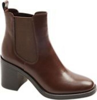 Deichmann Ciemnobrązowe sztyblety damskie na obcasie oferta