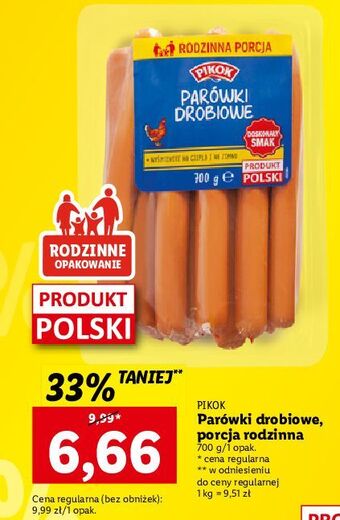 Lidl Parówki drobiowe pikok oferta