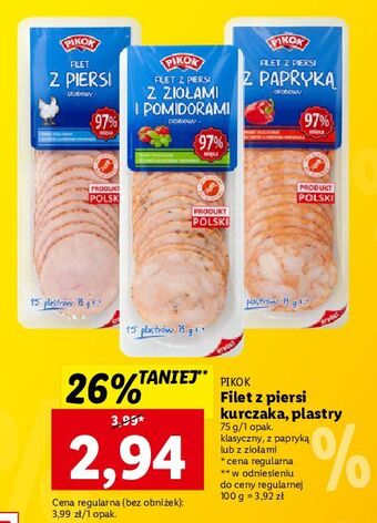 Lidl Filet z piersi kurczaka papryką pikok oferta