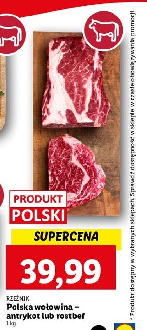 Lidl Stek z antrykotu wołowego rzeźnik codzienna dostawa oferta