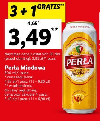 Lidl Piwo perła miodowa oferta