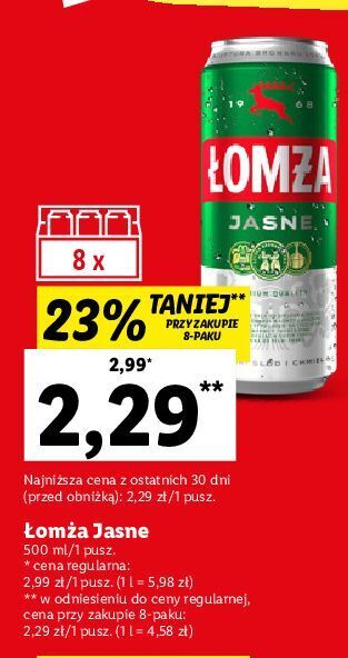 Lidl Piwo łomża jasne (dawniej export) oferta