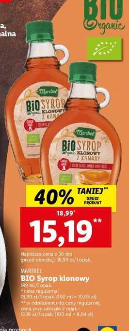 Lidl Syrop klonowy bio maribel oferta