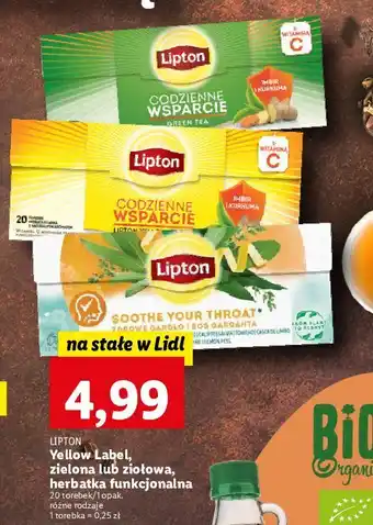 Lidl Herbatka ziołowa lipton soothe your throat oferta