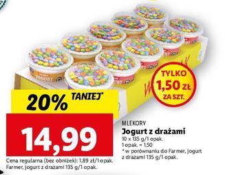 Jogurt z drażami truskawkowy + waniliowy farmer