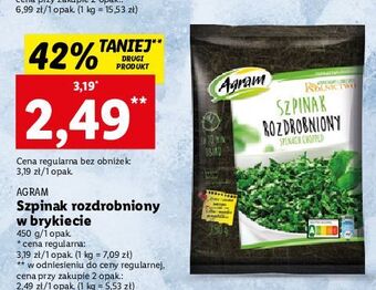 Lidl Szpinak rozdrobniony agram oferta