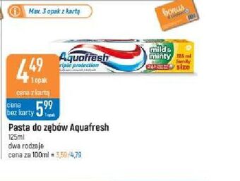 E.Leclerc Pasta do zębów mild & minty aquafresh triple protection oferta
