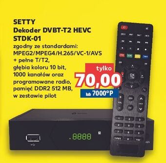 Kaufland Dekoder dvbt-t2 hevc stdk-01 setty oferta