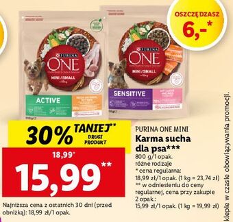 Lidl Karma dla psa active mini kurczak i ryż purina one oferta