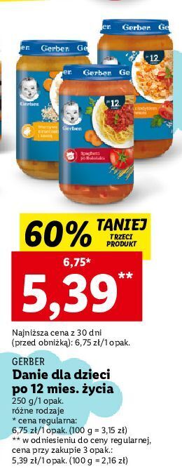 Lidl Obiadek warzywa z kurczakiem i kaszą gerber junior oferta