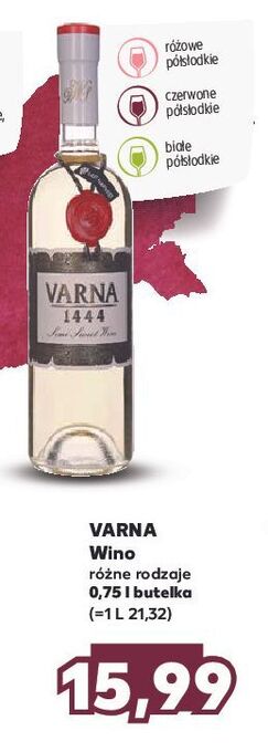 Kaufland Wino varna 1444 semi sweet oferta