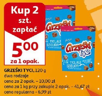 Auchan Wafelki w czekoladzie mlecznej grześki tyci oferta