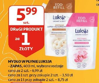 Auchan Mydło w płynie cotton milk & provitamin b5 luksja creamy soft oferta
