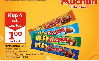 Auchan Wafelek orzechowy w czekoladzie mlecznej grześki mega oferta