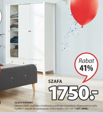 JYSK Szafa Nordby S150xW200xG57cm oferta
