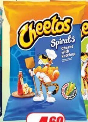 Dino Cheetos spirals chrupki kukurydziane o smaku serowo-ketchupowym 130 g oferta