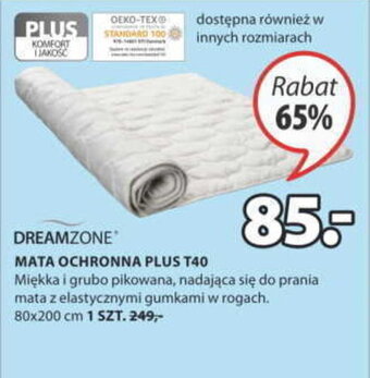 JYSK Dreamzone mata ochronna plus t40 80x200cm oferta