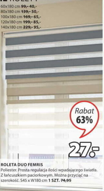 JYSK Roleta Duo Femris S45xW180cm oferta