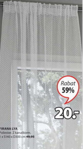 JYSK Firana Lya 1xS140xD300cm oferta