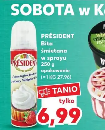 Kaufland President Bita śmietana w sprayu 250g oferta