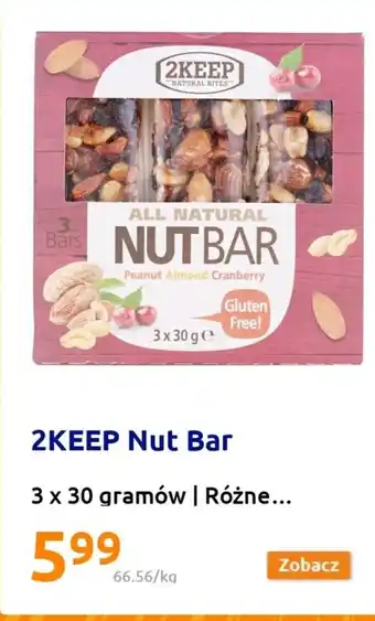 Action 2KEEP Nut Bar 3x30g, różne rodzaje oferta