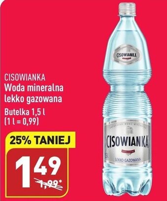 ALDI Cisowianka Woda mineralna lekko gazowana 1,5l oferta