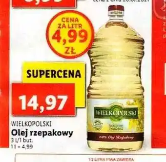 Lidl Olej rzepakowy 3l oferta