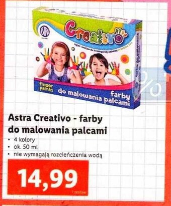 Lidl Astra Creativo farby do malowania palcami oferta