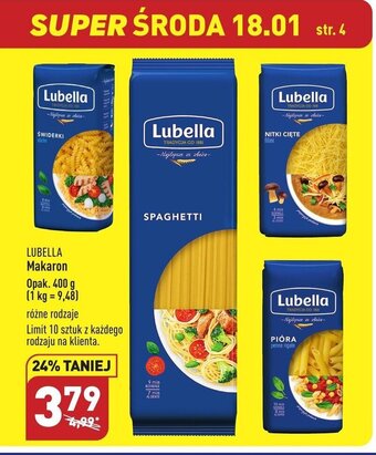 ALDI Lubella Makaron opak. 400g różne rodzaje oferta