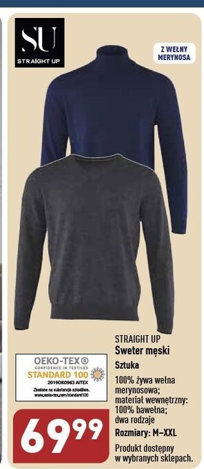 ALDI Sweter męski m-xxl straight up oferta