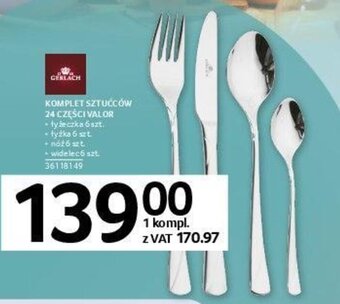 Selgros Gerlach Komplet sztućców 24 części Valor oferta