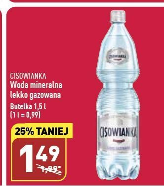 ALDI Woda lekko gazowana cisowianka oferta