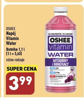 ALDI Napój witaminy i minerały oshee vitamin water oferta