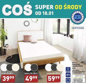 ALDI Prześcieradło bawełniane 160 x 200 cm novitesse oferta