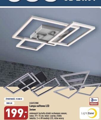 ALDI Lampa sufitowa led lightzone oferta