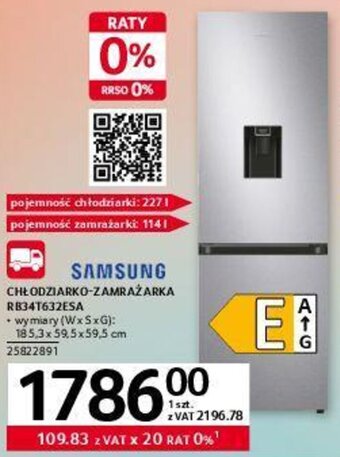 Selgros Samsung Chłodziarko-zamrażarka RB34T632ESA oferta