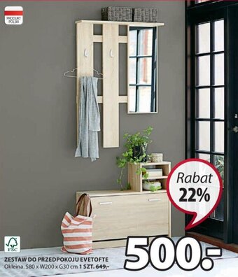 JYSK Evetofte Zestaw do przedpokoju, Okleina. S80xW200xG30cm, szt. oferta