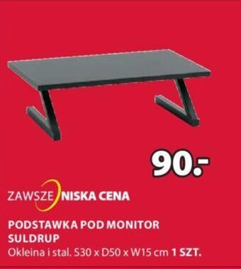 JYSK Suldrup Podstawka pod monitor, Okleina i stal. S30xD50xW15cm, szt. oferta
