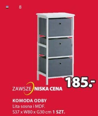 JYSK Odby Komoda. Lita sosna i MDF. S37xW80xG30cm, szt. oferta
