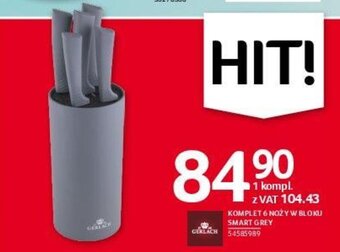 Selgros Gerlach komplet 6 noży w bloku smart grey oferta