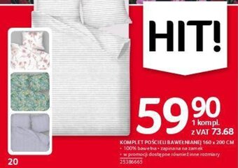 Selgros Komplet pościeli bawełnianej 160x200cm oferta
